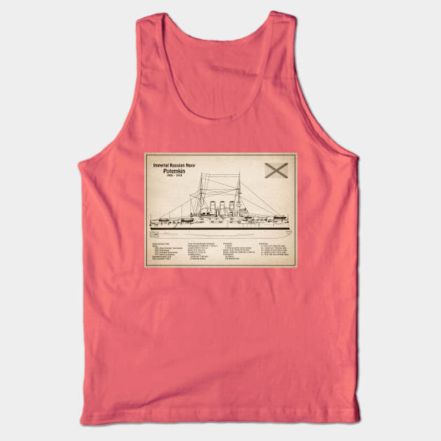 Potemkin battleship plans - Imperial Russian Navy - SD Tank Top by SPJE Illustration Photography